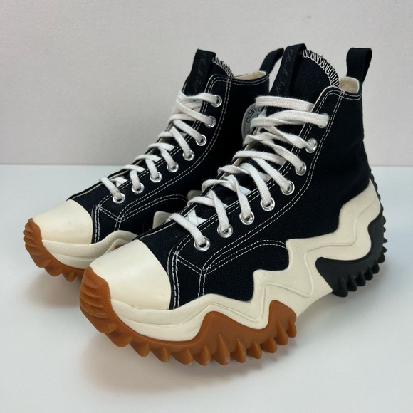 Converse Black and White Platform Sneakers - Picture 6 of 15